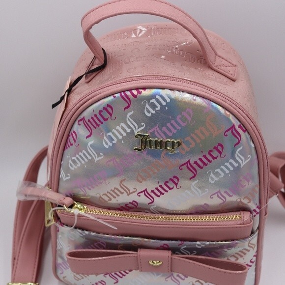 Juicy Couture Pink Holo Peek a Bow Mini Back Pack NWT main image 7